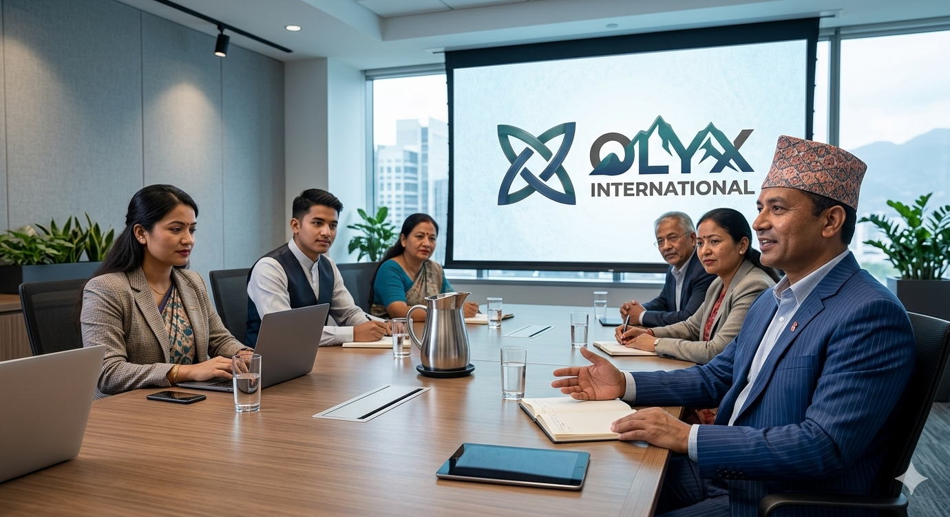 OLYX International team meeting in Kathmandu office